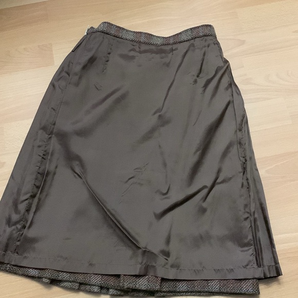 Salvador’s Ferragamo Vintage Wool Tweed Pencil Skirt Brown Tan Black Size 40 US4 - Picture 13 of 16